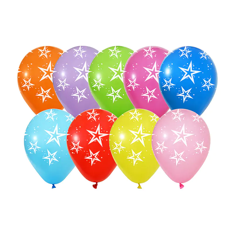 Çepeçevre Yeni Yıl Yıldız Baskılı 12" Pastel Balon (100'lük)